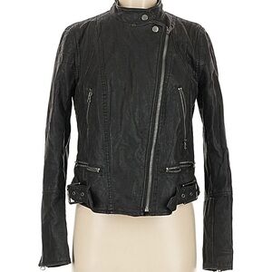 Free People Women's Black Faux Leather Jacket